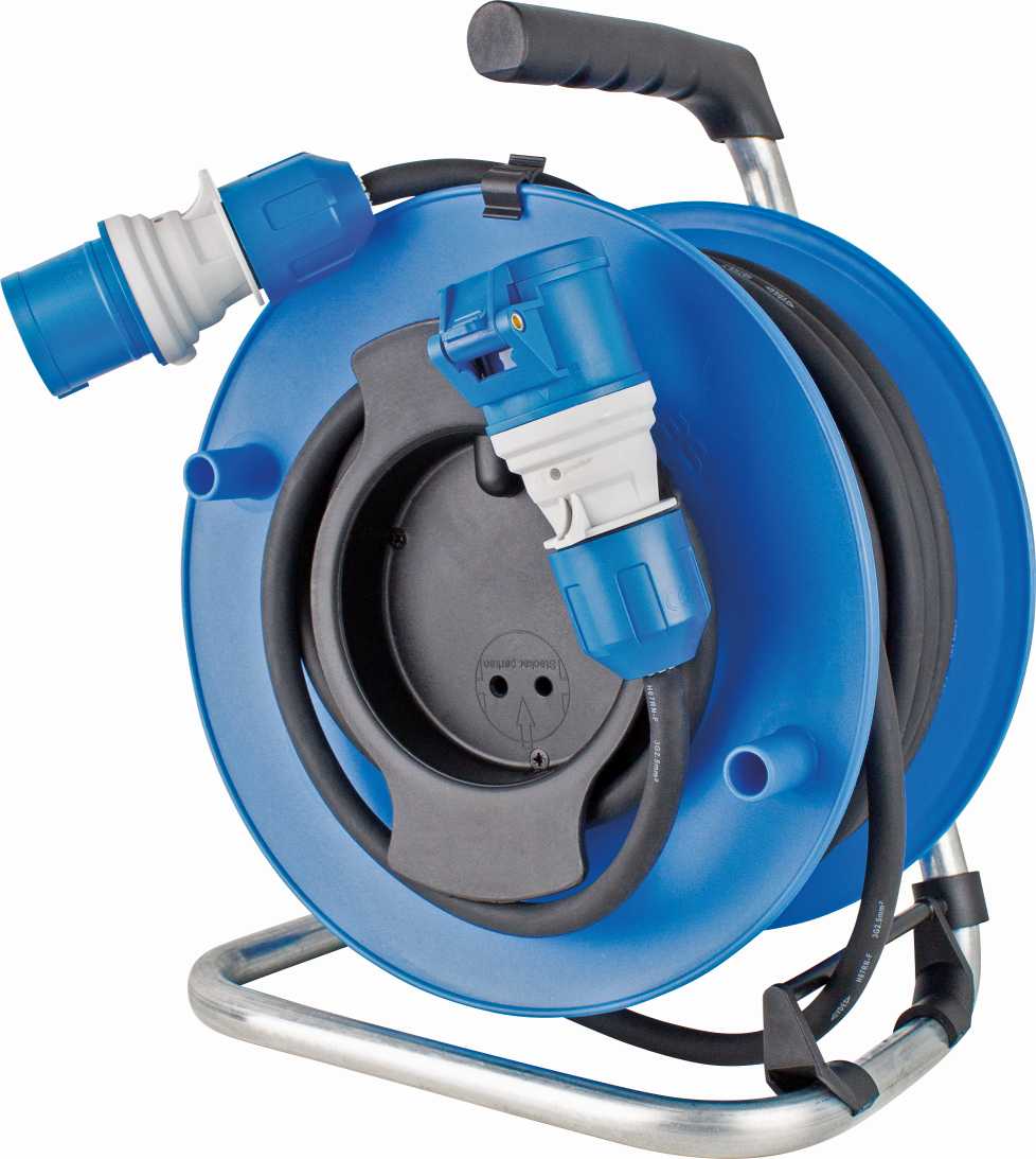 ENROULEUR DE CAMPING 285MM, 25M CABLE H073G2,5, FICHE ET PRISE CEE 16/250V