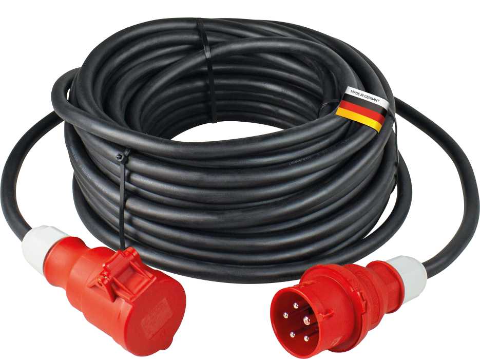 RALLONGE TRIPHASEE 16A, 10M H07RN-F5G2,5, 400V