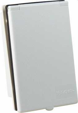 FICHE D'ALIMENTATION CEI MONO, 1PNT/16A/230V ESCAMOTABLE AVEC COUVERCLE