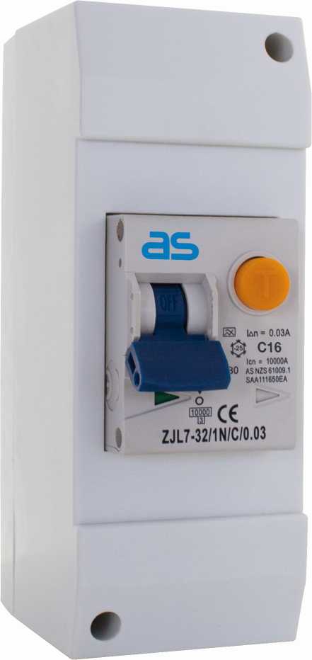 DISJONCTEUR DIFFERENTIEL TYPE A . 2P/16A/30MA . BOITIER PLASTIQUE BLANC