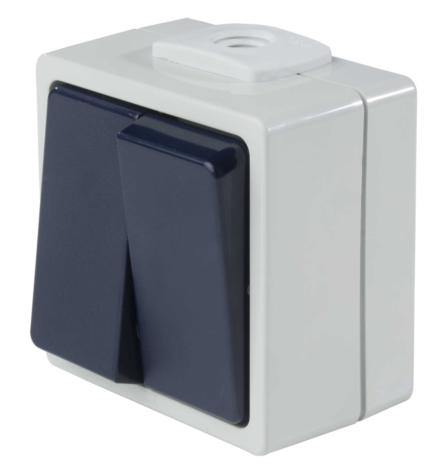 INTERRUPTEUR DOUBLE VA-ET-VIENT 10 A, GRIS/BLEU