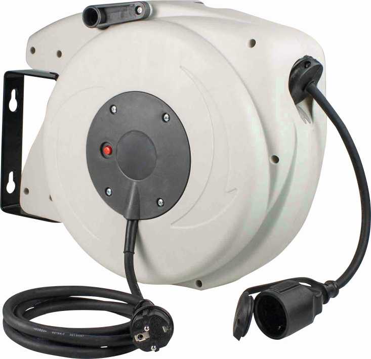 ENROULEUR MURAL 18M ET FICHE DE CONNEXION 2M H07RN-F 3G1,5