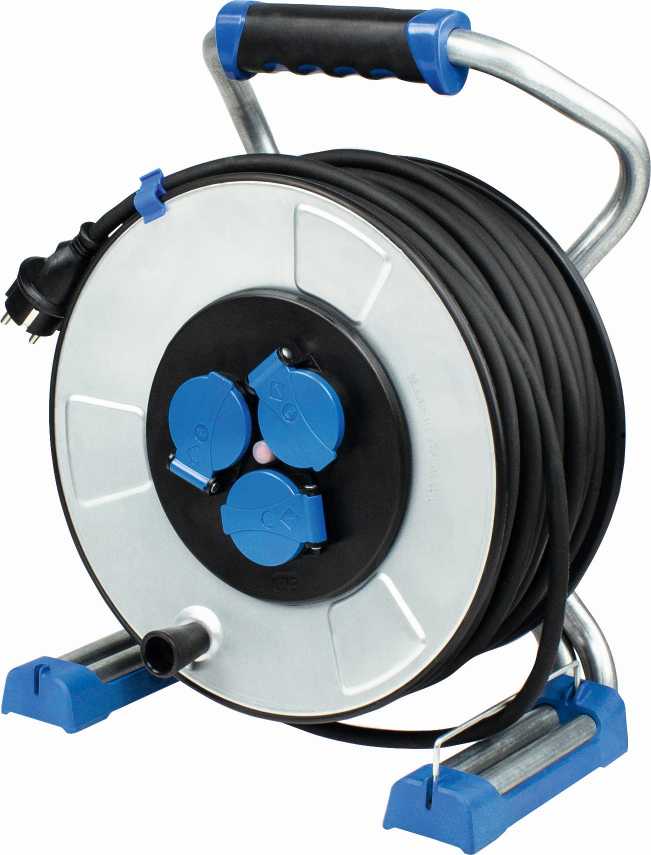 XPERTS ENROULEUR DE CABLE PROFESSIONNEL MI A FLASQUES METALLIQUES ISOLES, 320MM,