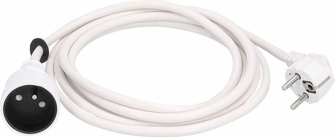 RALLONGE PVC 5 M H05VV-F 3G1,5 BLANC