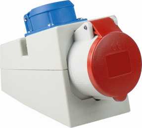 PRISE MURALE COMBINEE CEE 400V 5POLES ET PRISE NFNORMALISEE 250V, 16A