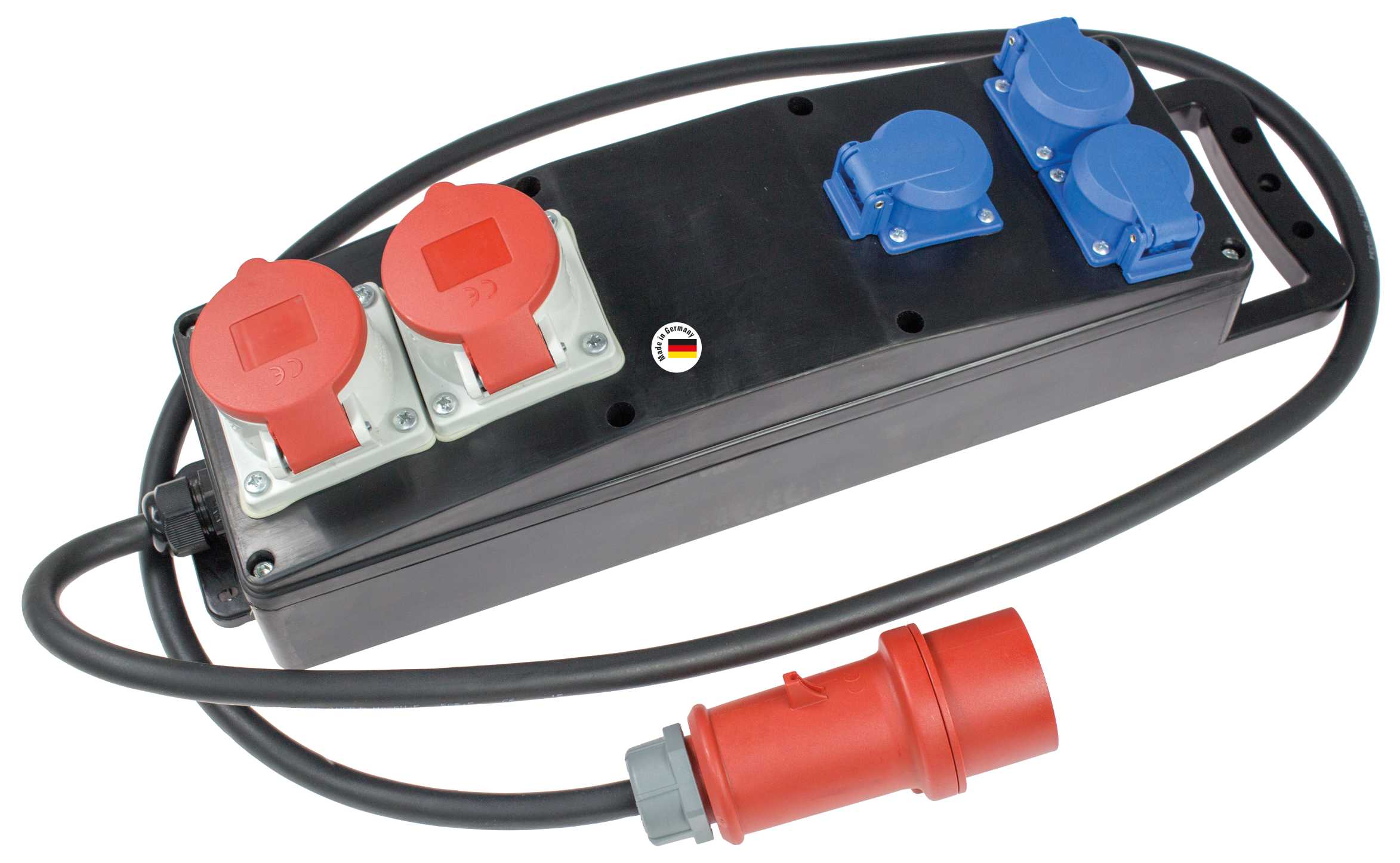 REGLETTE CAOUTCHOUC 11 KW - 3 PRISES NF - 2 PRISES CEI - 2M H07RN-F 5G2,5