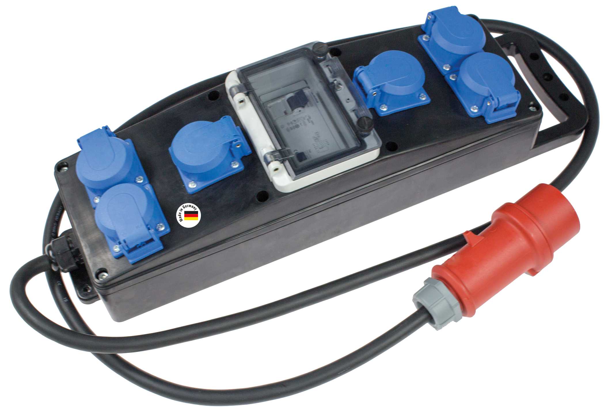 REGLETTE CAOUTCHOC 11 KW - 6 PRISES NF - INTERRUPTEUR DIFFERENTIEL 2M H07RN-F 5