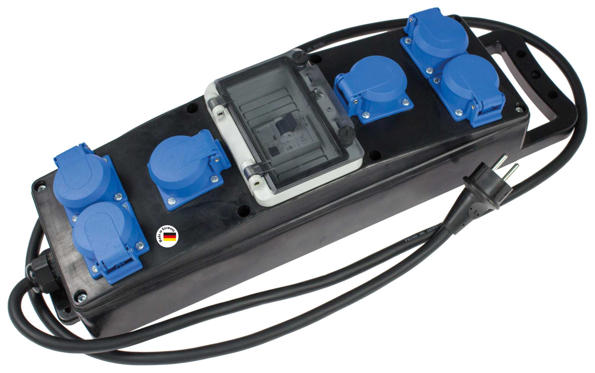 REGLETTE CAOUTCHOC 11 KW - 6 PRISES NF - INTERRUPTEUR DIFFERENTIEL 2M H07RN-F 5