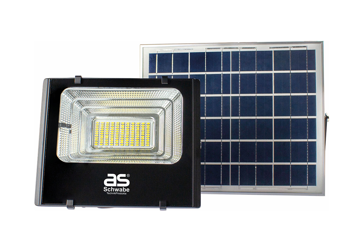 Solarline LED Strahler mit zusätzlichem 12 V-Batterie Anschlusskabel